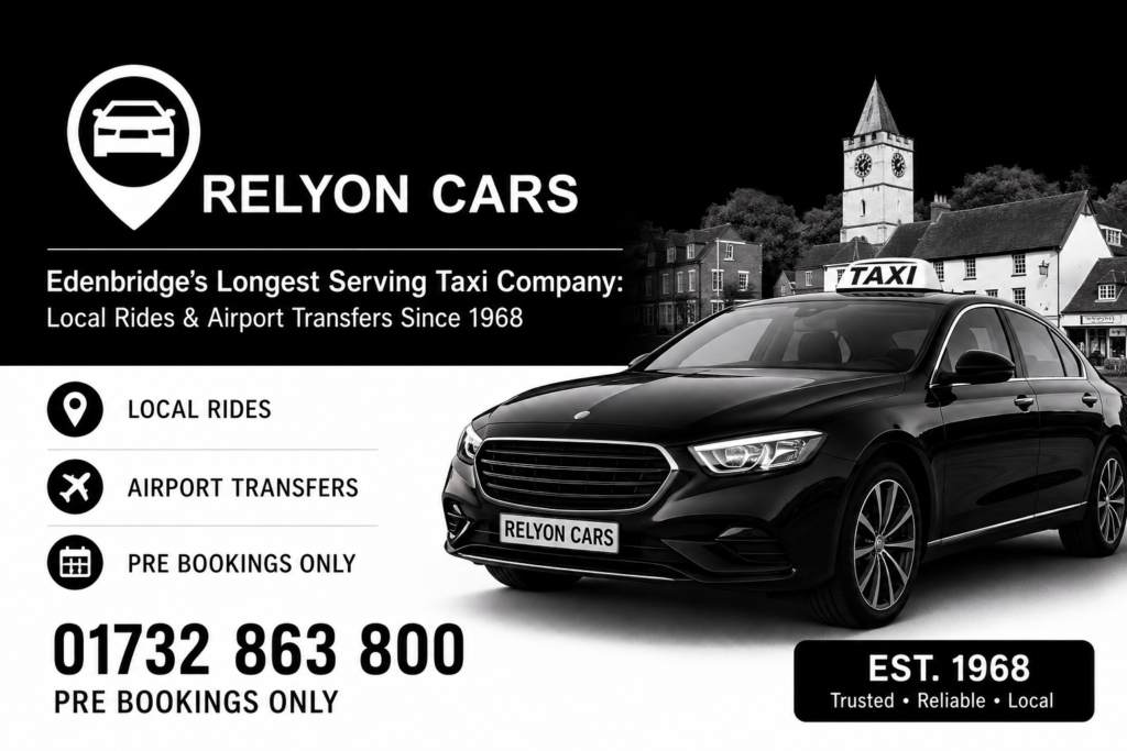 Relyon Cars vehicle representing the longest serving Edenbridge taxi company since 1968