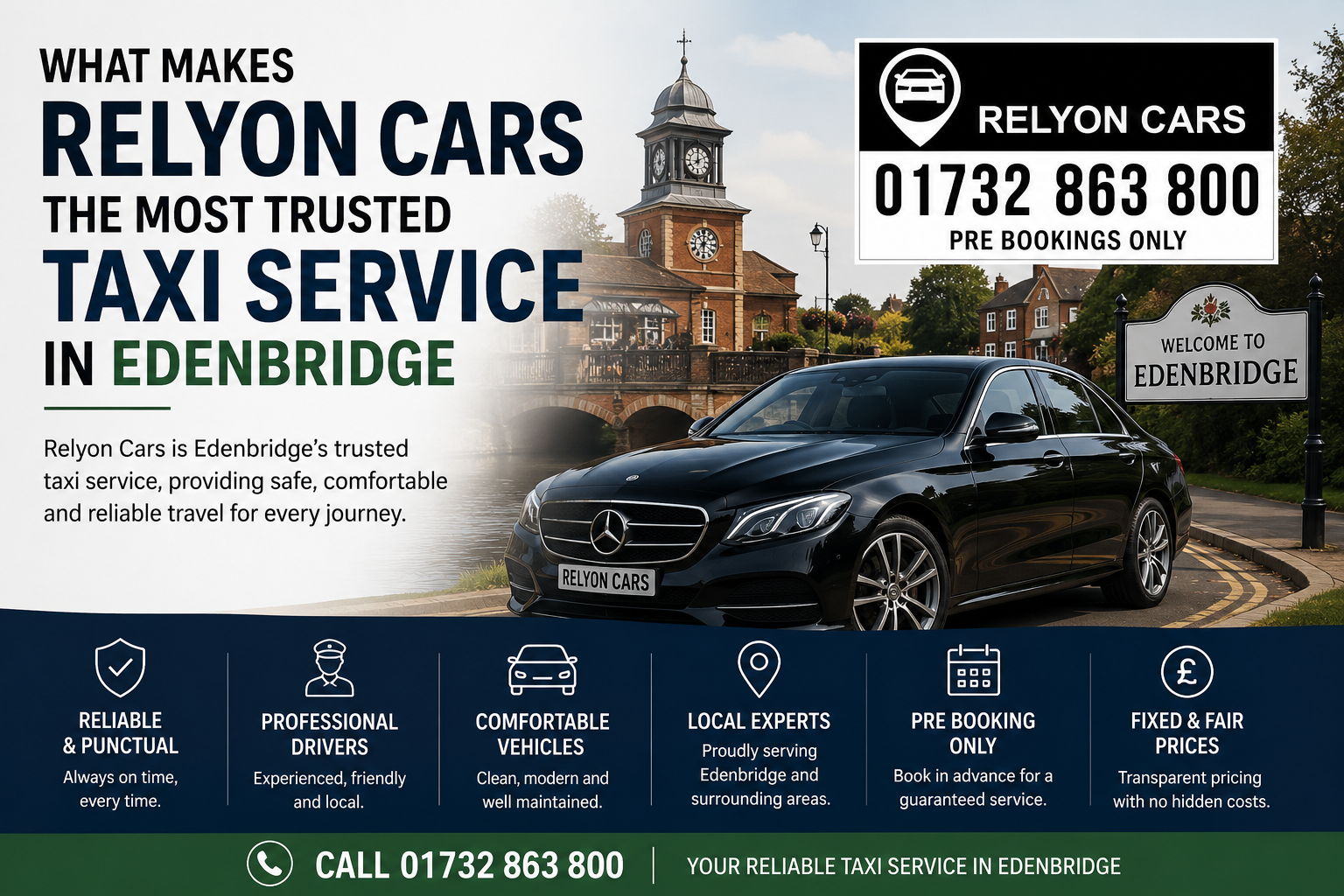 Relyon Cars Edenbridge taxi service offering reliable local journeys and airport transfers